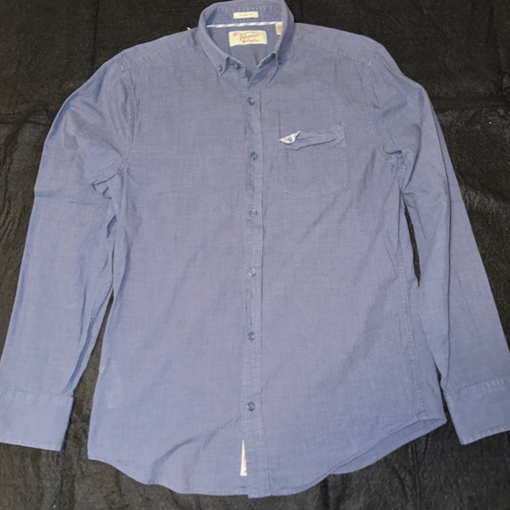 Men's Blue Button-Up Shirt